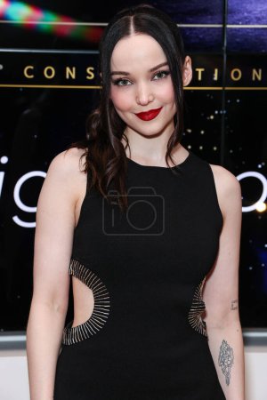 Photo for American singer and actress Dove Cameron arrives at the Apple TV+ 'Schmigadoon!' Season 2 Emmy FYC (For Your Consideration) Event held at the Television Academy Saban Media Center on April 13, 2023 in North Hollywood, Los Angeles, California - Royalty Free Image