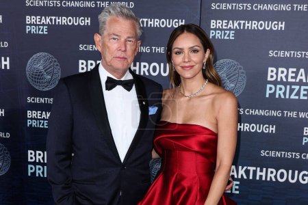 Photo for David Foster and wife Katharine McPhee arrive at the 9th Annual Breakthrough Prize Ceremony held at the Academy Museum of Motion Pictures on April 15, 2023 in Los Angeles, California, United States. - Royalty Free Image