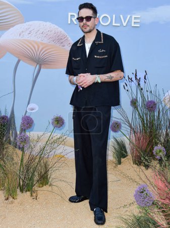 Photo for G-Eazy arrives at the REVOLVE Festival 2023 celebrating the 20th Anniversary of REVOLVE in partnership with The h.wood Group on April 15, 2023 in Thermal, Coachella Valley, Riverside County, California, United States. - Royalty Free Image