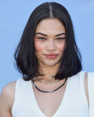 Photo for Shanina Shaik arrives at the REVOLVE Festival 2023 celebrating the 20th Anniversary of REVOLVE in partnership with The h.wood Group on April 15, 2023 in Thermal, Coachella Valley, Riverside County, California, United States. - Royalty Free Image