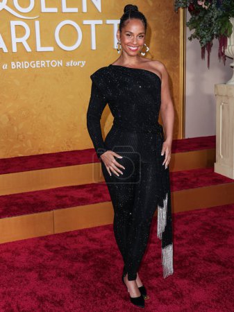 Photo for American singer, songwriter and pianist Alicia Keys arrives at the World Premiere Screening Event Of Netflix's 'Queen Charlotte: A Bridgerton Story' Season 1 held at the Regency Village Theatre on April 26, 2023 in Westwood, Los Angeles, California - Royalty Free Image