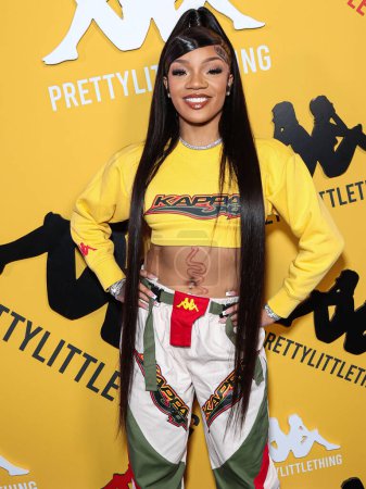 Photo for American rapper GloRilla (Gloria Hallelujah Woods) arrives at the PrettyLittleThing X Kappa Launch Party held at the Sunset Room Hollywood on May 9, 2023 in Hollywood, Los Angeles, California, United States - Royalty Free Image