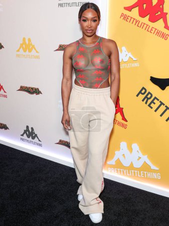 Photo for Malika Haqq arrives at the PrettyLittleThing X Kappa Launch Party held at the Sunset Room Hollywood on May 9, 2023 in Hollywood, Los Angeles, California, United States. - Royalty Free Image