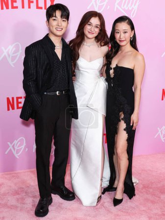 Photo for Minyeong Choi, Anna Cathcart and Gia Kim arrive at the Los Angeles Premiere Event Of Netflix's 'XO, Kitty' Season 1 held at the Netflix Tudum Theater on May 11, 2023 in Hollywood, Los Angeles, California, United States. - Royalty Free Image