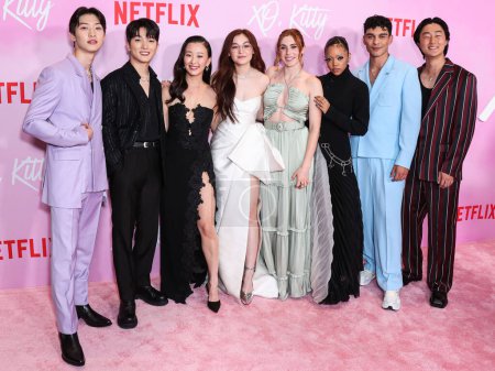 Photo for Sang Heon Lee, Minyeong Choi, Gia Kim, Anna Cathcart, Jocelyn Shelfo, Regan Aliyah, Anthony Keyvan and Peter Thurnwald arrive at Los Angeles Premiere Event Of Netflix's 'XO, Kitty' Season 1 held at Netflix Tudum Theater on May 11, 2023 in LA, CA - Royalty Free Image