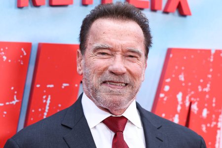 Photo for Austrian and American actor, businessman, filmmaker, retired professional bodybuilder and politician Arnold Schwarzenegger arrives at the Los Angeles Premiere Of Netflix's 'FUBAR' Season 1 held at AMC The Grove 14 on May 22, 2023 in LA, USA. - Royalty Free Image
