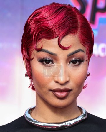 Photo for Shenseea arrives at the World Premiere Of Sony Pictures Animation's 'Spider-Man: Across The Spider Verse' held at the Regency Village Theater on May 30, 2023 in Westwood, Los Angeles, California, United States. - Royalty Free Image
