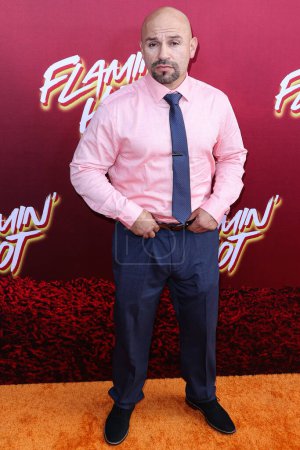 Photo for American pro skateboarder and actor Fabian Alomar arrives at the Los Angeles Special Screening Of Searchlight Pictures' 'Flamin' Hot' held at the Hollywood American Legion Post 43 at Hollywood Legion Theater on June 9, 2023 in Hollywood, Los Angeles - Royalty Free Image