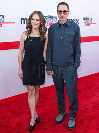 Photo for American film producer Susan Downey and husband/American actor and producer Robert Downey Jr. arrive at the Los Angeles Premiere Of MAX Original Series' 'Downey's Dream Cars' Season 1 held at the Petersen Automotive Museum on June 16, 2023 - Royalty Free Image