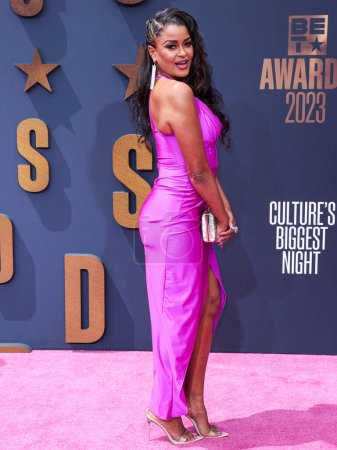 Photo for Claudia Jordan arrives at the BET Awards 2023 held at Microsoft Theater at L.A. Live on June 25, 2023 in Los Angeles, California, United States. - Royalty Free Image
