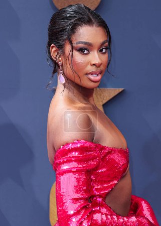Photo for American singer and actress Coco Jones wearing LaQuan Smith arrives at the BET Awards 2023 held at Microsoft Theater at L.A. Live on June 25, 2023 in Los Angeles, California, United States. - Royalty Free Image