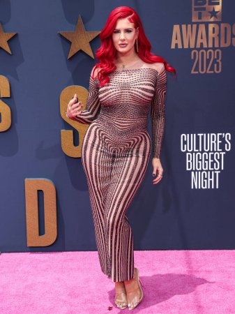 Photo for Justina Valentine arrives at the BET Awards 2023 held at Microsoft Theater at L.A. Live on June 25, 2023 in Los Angeles, California, United States. - Royalty Free Image