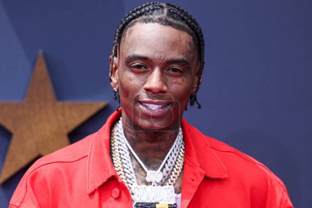 Photo for Soulja Boy arrives at the BET Awards 2023 held at Microsoft Theater at L.A. Live on June 25, 2023 in Los Angeles, California, United States. - Royalty Free Image