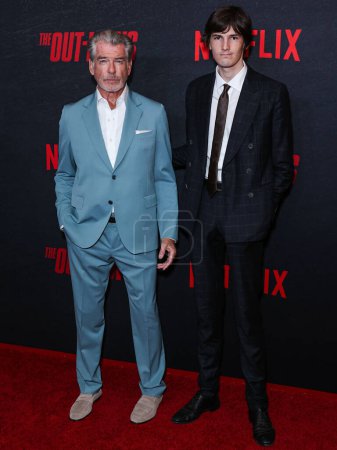 Photo for Pierce Brosnan and son Dylan Brosnan arrive at the Los Angeles Premiere Of Netflix's 'The Out-Laws' held at Regal LA Live on June 26, 2023 in Los Angeles, California, United States. - Royalty Free Image