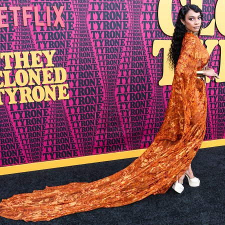 Photo for Megan Sousa arrives at the Los Angeles Premiere Of Netflix's 'They Cloned Tyrone' held at the Hollywood American Legion Post 43 at Hollywood Legion Theater on June 27, 2023 in Hollywood, Los Angeles, California, United States. - Royalty Free Image