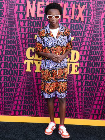 Photo for Trayce Malachi arrives at the Los Angeles Premiere Of Netflix's 'They Cloned Tyrone' held at the Hollywood American Legion Post 43 at Hollywood Legion Theater on June 27, 2023 in Hollywood, Los Angeles, California, United States. - Royalty Free Image