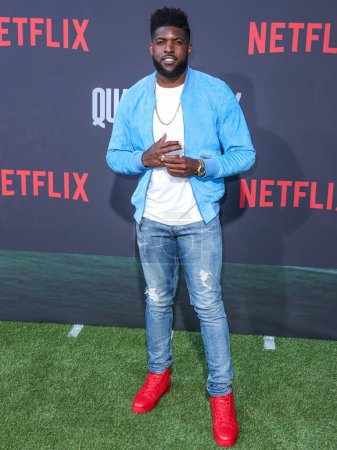 Photo for Nigerian-American former linebacker Emmanuel Acho arrives at the Los Angeles Premiere Of Netflix's 'Quarterback' Season 1 held at the Netflix Tudum Theater on July 11, 2023 in Hollywood, Los Angeles, California, United States. - Royalty Free Image