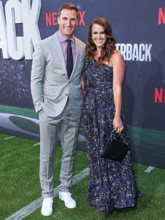 Photo for Kirk Cousins and wife Julie Hampton arrive at the Los Angeles Premiere Of Netflix's 'Quarterback' Season 1 held at the Netflix Tudum Theater on July 11, 2023  in Hollywood, Los Angeles - Royalty Free Image