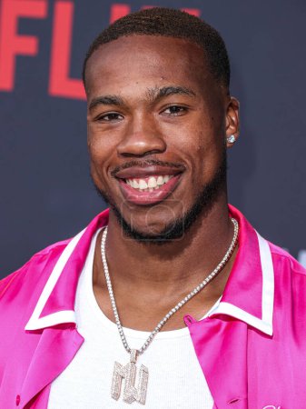 Photo for Marcus Williams arrives at the Los Angeles Premiere Of Netflix's 'Quarterback' Season 1 held at the Netflix Tudum Theater on July 11, 2023 in Hollywood, Los Angeles - Royalty Free Image