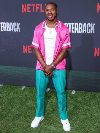 Foto de Marcus Williams llega al estreno en Los Ángeles de la primera temporada de 'Quarterback' de Netflix celebrada en el Teatro Netflix Tudum el 11 de julio de 2023 en Hollywood, Los Ángeles - Imagen libre de derechos