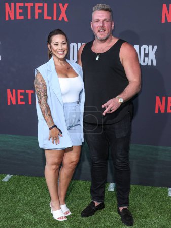 Photo for Samantha McAfee and Pat McAfee arrive at the Los Angeles Premiere Of Netflix's 'Quarterback' Season 1 held at the Netflix Tudum Theater on July 11, 2023 in Hollywood, Los Angeles, California, United States. - Royalty Free Image