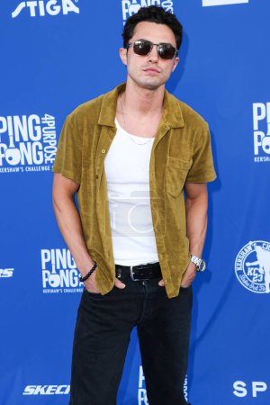 Photo for American actor Darren Barnet arrives at Kershaw's Challenge 10th Annual Ping Pong 4 Purpose 2023 Charity Event Celebrity Tournament held at Dodger Stadium on July 27, 2023 in Elysian Park, Los Angeles, California, United States. - Royalty Free Image