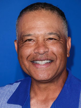 Photo for American baseball manager Dave Roberts arrives at Kershaw's Challenge 10th Annual Ping Pong 4 Purpose 2023 Charity Event Celebrity Tournament held at Dodger Stadium on July 27, 2023 in Elysian Park, Los Angeles, California, United States. - Royalty Free Image