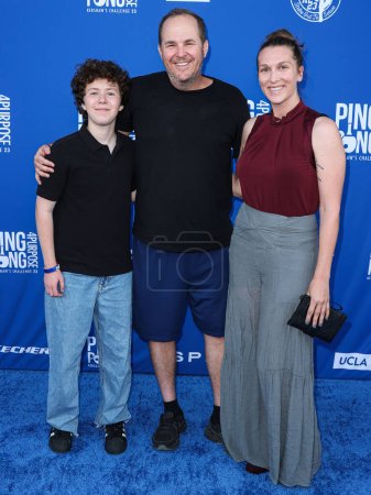 Photo for David Berman and Emily Gerhardson arrive at Kershaw's Challenge 10th Annual Ping Pong 4 Purpose 2023 Charity Event Celebrity Tournament held at Dodger Stadium on July 27, 2023 in Elysian Park, Los Angeles, California, United States. - Royalty Free Image