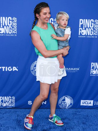 Photo for Ellen Kershaw arrives at Kershaw's Challenge 10th Annual Ping Pong 4 Purpose 2023 Charity Event Celebrity Tournament held at Dodger Stadium on July 27, 2023 in Elysian Park, Los Angeles, California, United States. - Royalty Free Image