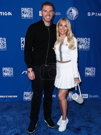 Photo for Freddie Freeman and Chelsea Freeman arrive at Kershaw's Challenge 10th Annual Ping Pong 4 Purpose 2023 Charity Event Celebrity Tournament held at Dodger Stadium on July 27, 2023 in Elysian Park, Los Angeles, California, United States. - Royalty Free Image