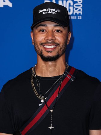 Photo for Mookie Betts arrives at Kershaw's Challenge 10th Annual Ping Pong 4 Purpose 2023 Charity Event Celebrity Tournament held at Dodger Stadium on July 27, 2023 in Elysian Park, Los Angeles, California, United States. - Royalty Free Image