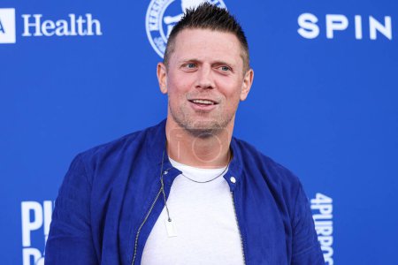 Photo for The Miz (Mike Mizanin) arrives at Kershaw's Challenge 10th Annual Ping Pong 4 Purpose 2023 Charity Event Celebrity Tournament held at Dodger Stadium on July 27, 2023 in Elysian Park, Los Angeles, California, United States. - Royalty Free Image