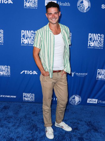 Photo for Wells Adams arrives at Kershaw's Challenge 10th Annual Ping Pong 4 Purpose 2023 Charity Event Celebrity Tournament held at Dodger Stadium on July 27, 2023 in Elysian Park, Los Angeles, California, United States. - Royalty Free Image