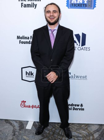 Photo for American singer Prince Jackson arrives at the 23rd Annual Harold And Carole Pump Foundation Gala held at The Beverly Hilton Hotel on August 18, 2023 in Beverly Hills, Los Angeles, California, United States - Royalty Free Image