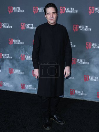 Photo for American actor David Dastmalchian arrives at Knott's Scary Farm 50th Anniversary Celebrity Black Carpet held at Knott's Berry Farm on September 23, 2023 in Buena Park, Orange County, California, United States. - Royalty Free Image