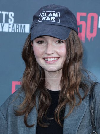 Photo for American actress Kaitlyn Dever arrives at Knott's Scary Farm 50th Anniversary Celebrity Black Carpet held at Knott's Berry Farm on September 23, 2023 in Buena Park, Orange County, California, United States. - Royalty Free Image