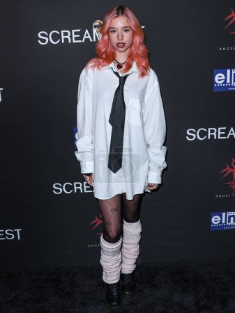 Photo for Kayla DiVenere arrives at the 23rd Annual Screamfest Horror Film Festival - Opening Night - Los Angeles Premiere Of Sumerian Films 'Divinity' held at the TCL Chinese Theatre IMAX on October 10, 2023 in Hollywood, Los Angeles, California - Royalty Free Image