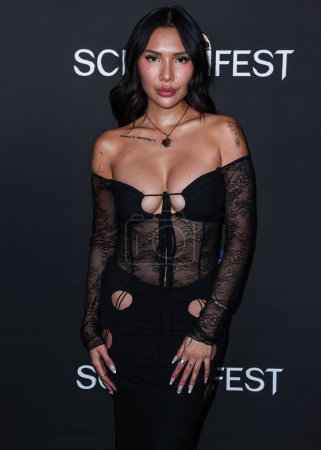 Photo for Television personality Linzy Luu arrives at the 23rd Annual Screamfest Horror Film Festival - Opening Night - Los Angeles Premiere Of Sumerian Films 'Divinity' held at the TCL Chinese Theatre IMAX on October 10, 2023 in Hollywood, Los Angeles - Royalty Free Image