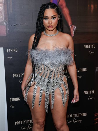 Photo for Tamera Kissen arrives at the PrettyLittleThing X Lori Harvey Party Wear Collection Launch held at Sunset at EDITION (Basement Club) at The West Hollywood EDITION Hotel on November 8, 2023 in West Hollywood, Los Angeles, California, United States. - Royalty Free Image
