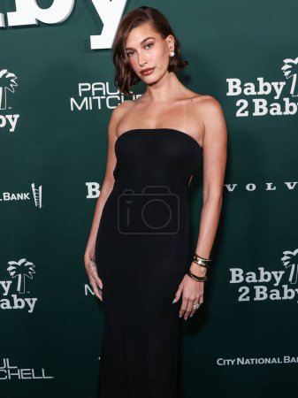 Photo for Hailey Rhode Baldwin Bieber wearing Saint Laurent by Anthony Vaccarello arrives at the 2023 Baby2Baby Gala Presented By Paul Mitchell held at the Pacific Design Center on November 11, 2023 in West Hollywood, Los Angeles, California, United States. - Royalty Free Image