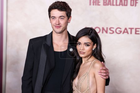 Photo for Tom Blyth and Rachel Zegler arrive at the Los Angeles Premiere Of Lions Gate Films' 'The Hunger Games: The Ballad Of Songbirds And Snakes' held at the TCL Chinese Theatre IMAX on November 13, 2023 in Hollywood, Los Angeles, California, United States. - Royalty Free Image