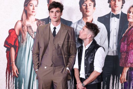 Photo for Jacob Elordi and Barry Keoghan arrive at the Los Angeles Premiere Of Amazon MGM Studios' 'Saltburn' held at The Theatre at Ace Hotel on November 14, 2023 in Los Angeles, California, United States. - Royalty Free Image