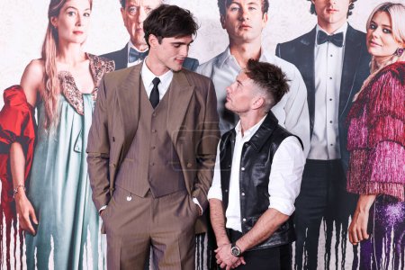 Photo for Jacob Elordi and Barry Keoghan arrive at the Los Angeles Premiere Of Amazon MGM Studios' 'Saltburn' held at The Theatre at Ace Hotel on November 14, 2023 in Los Angeles, California, United States. - Royalty Free Image