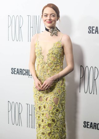 Photo for American actress and producer Emma Stone wearing Louis Vuitton arrives at the New York Premiere Of Searchlight Pictures' 'Poor Things' held at the DGA New York Theater on December 6, 2023 in Manhattan, New York City, New York, United States. - Royalty Free Image