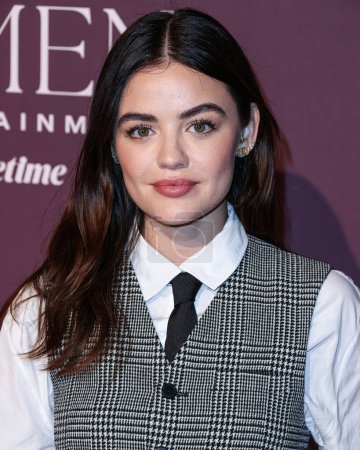 Photo for American actress and singer Lucy Hale arrives at The Hollywood Reporter's Women In Entertainment Gala 2023 presented by Lifetime held at The Beverly Hills Hotel on December 7, 2023 in Beverly Hills, Los Angeles, California, United States. - Royalty Free Image