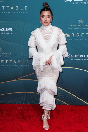 Photo for American actress Elizabeth Yu arrives at the 21st Annual Unforgettable Gala Asian American Awards held at The Beverly Hilton Hotel on December 16, 2023 in Beverly Hills, Los Angeles, California, United States - Royalty Free Image