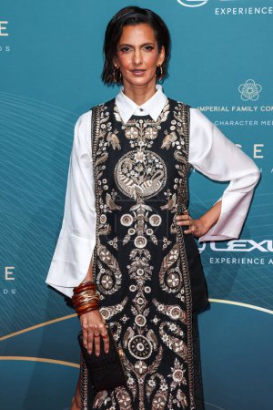 Photo for American producer and actress Poorna Jagannathan arrives at the 21st Annual Unforgettable Gala Asian American Awards held at The Beverly Hilton Hotel on December 16, 2023 in Beverly Hills, Los Angeles, California, United States. - Royalty Free Image