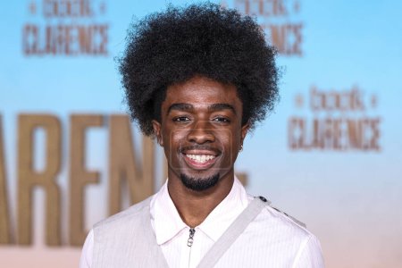 Photo for Caleb McLaughlin arrives at the Los Angeles Premiere Of Sony Pictures' 'The Book of Clarence' held at the David Geffen Theater at the Academy Museum of Motion Pictures on January 5, 2024 in Los Angeles, California, United States. - Royalty Free Image