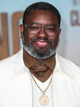 Photo for Lil Rel Howery arrives at the Los Angeles Premiere Of Sony Pictures' 'The Book of Clarence' held at the David Geffen Theater at the Academy Museum of Motion Pictures on January 5, 2024 in Los Angeles, California, United States. - Royalty Free Image