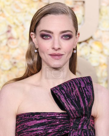 Photo for Amanda Seyfried arrives at the 81st Annual Golden Globe Awards held at The Beverly Hilton Hotel on January 7, 2024 in Beverly Hills, Los Angeles, California, United States. - Royalty Free Image